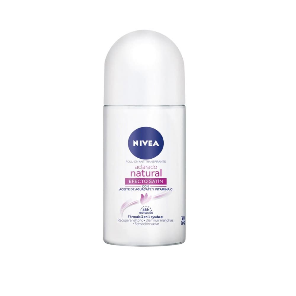 Desodorante Roll-On antitranspirante aclarado natural Nivea Efecto Satín (50 ml) - Imagen 1