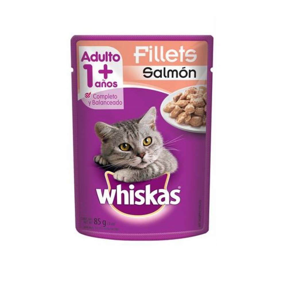 Comida para gatos adulto sabor filetes de salmón Whiskas (85 g / 2.99 oz) - Miniatura 1