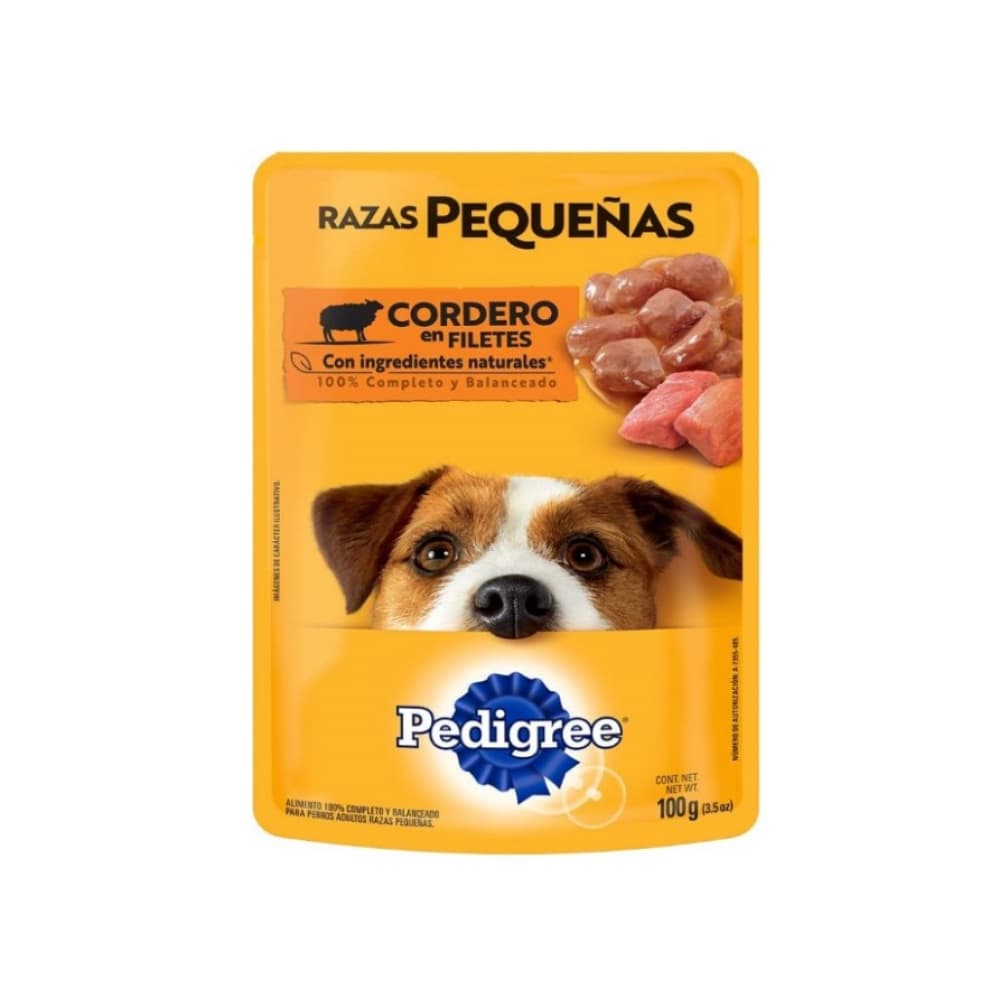 Comida para perros razas pequeñas sabor cordero en filete Pedigree (100 g / 3.5 oz) - Imagen 1