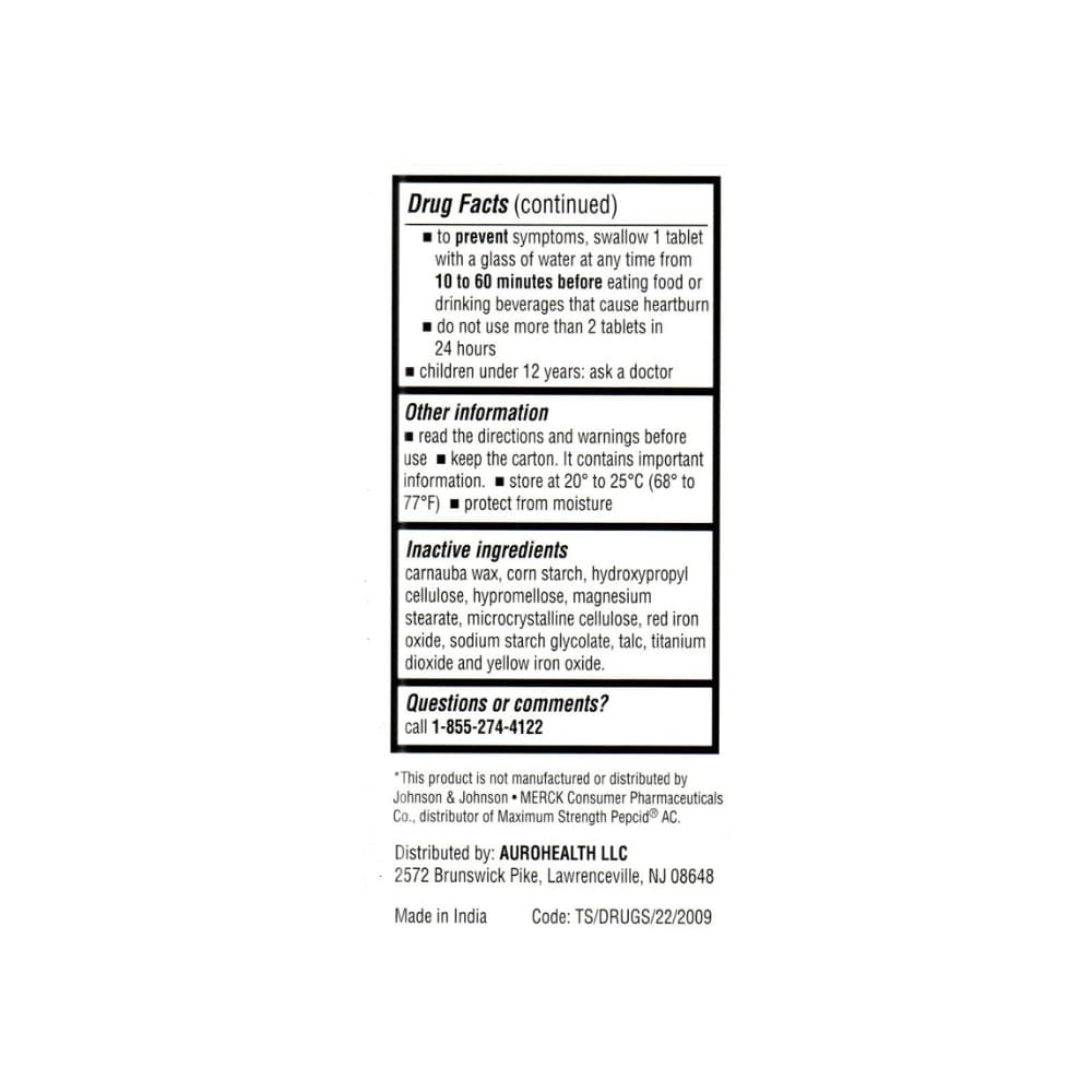 Famotidina 20 mg Aurohealth (100 tabletas) - Miniatura 3