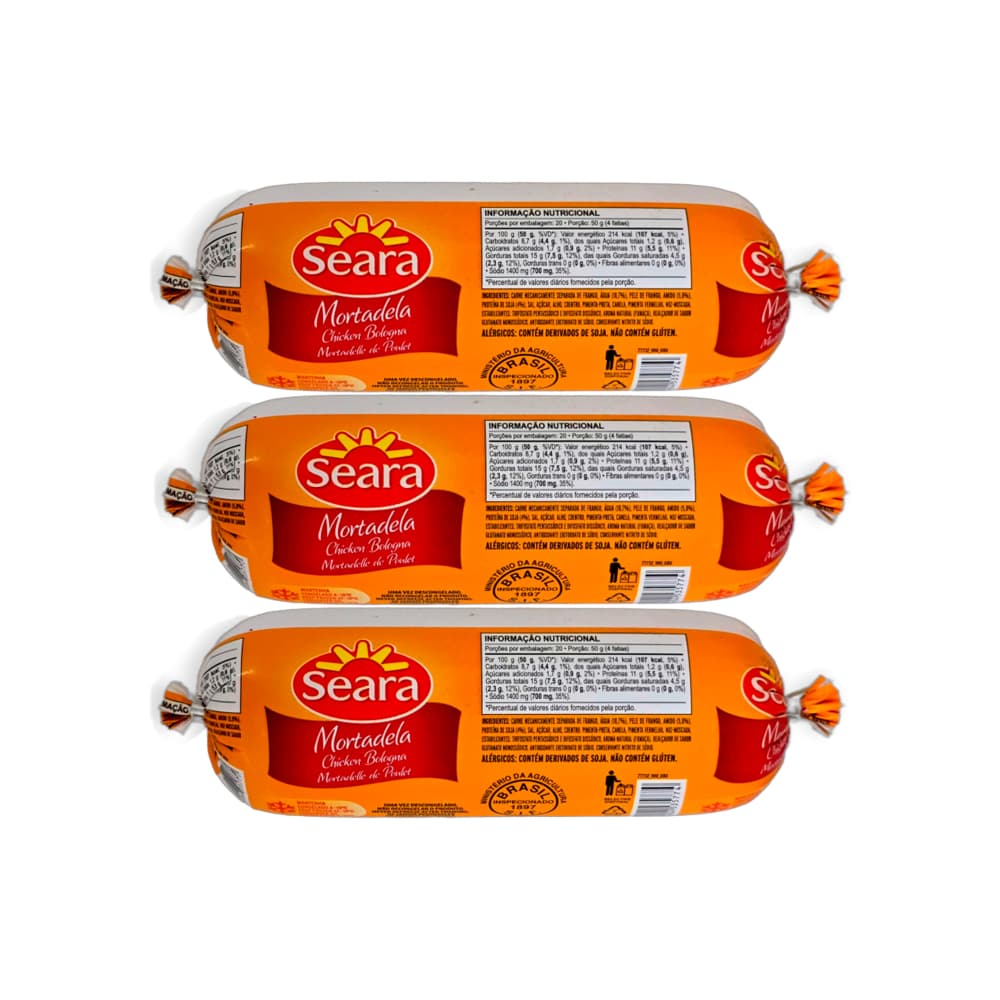 Mortadela de pollo Seara (3 x 500 g / 1.10 lb) - Imagen 1