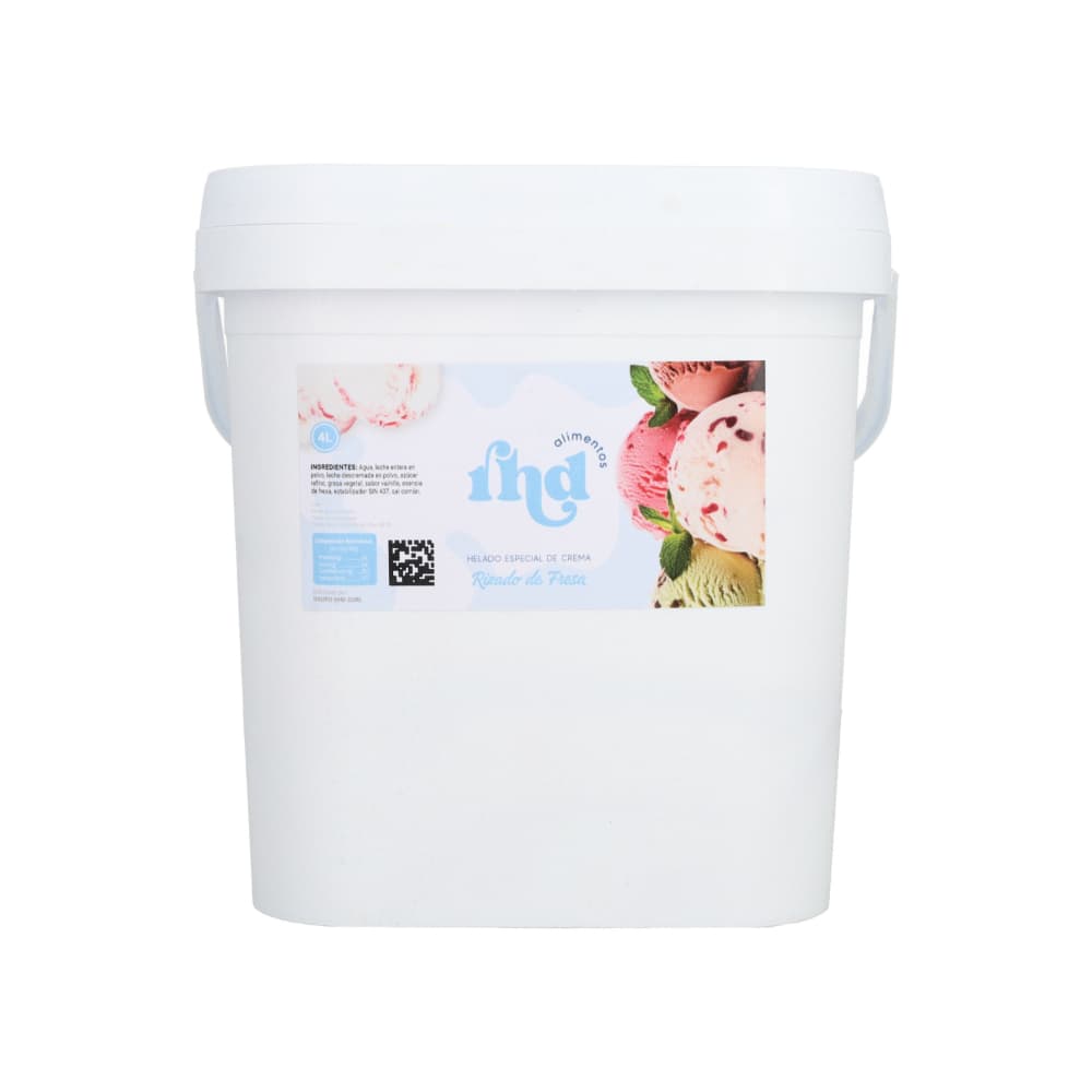 Helado especial de crema sabor rizado de fresa RHD (4 L) - Imagen 1