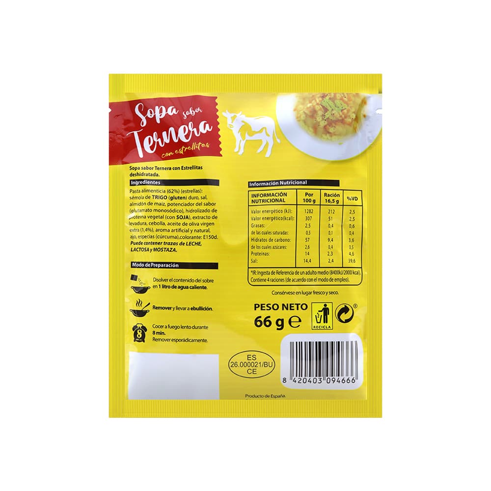 Sopa sabor ternera con estrellitas Aldaketa (66 g / 2.33 oz) - Miniatura 2