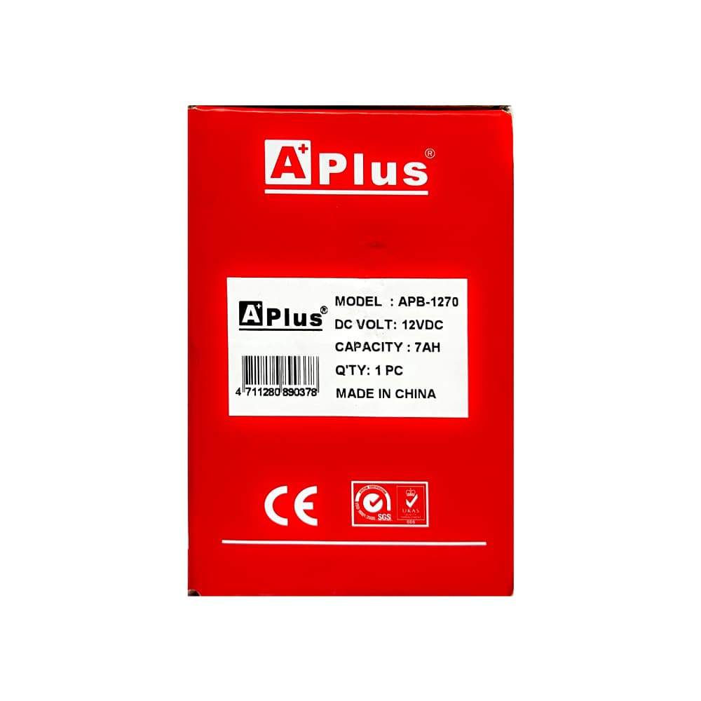 Batería de plomo ácido sellada recargable 12 V 7 AH APlus - Miniatura 4