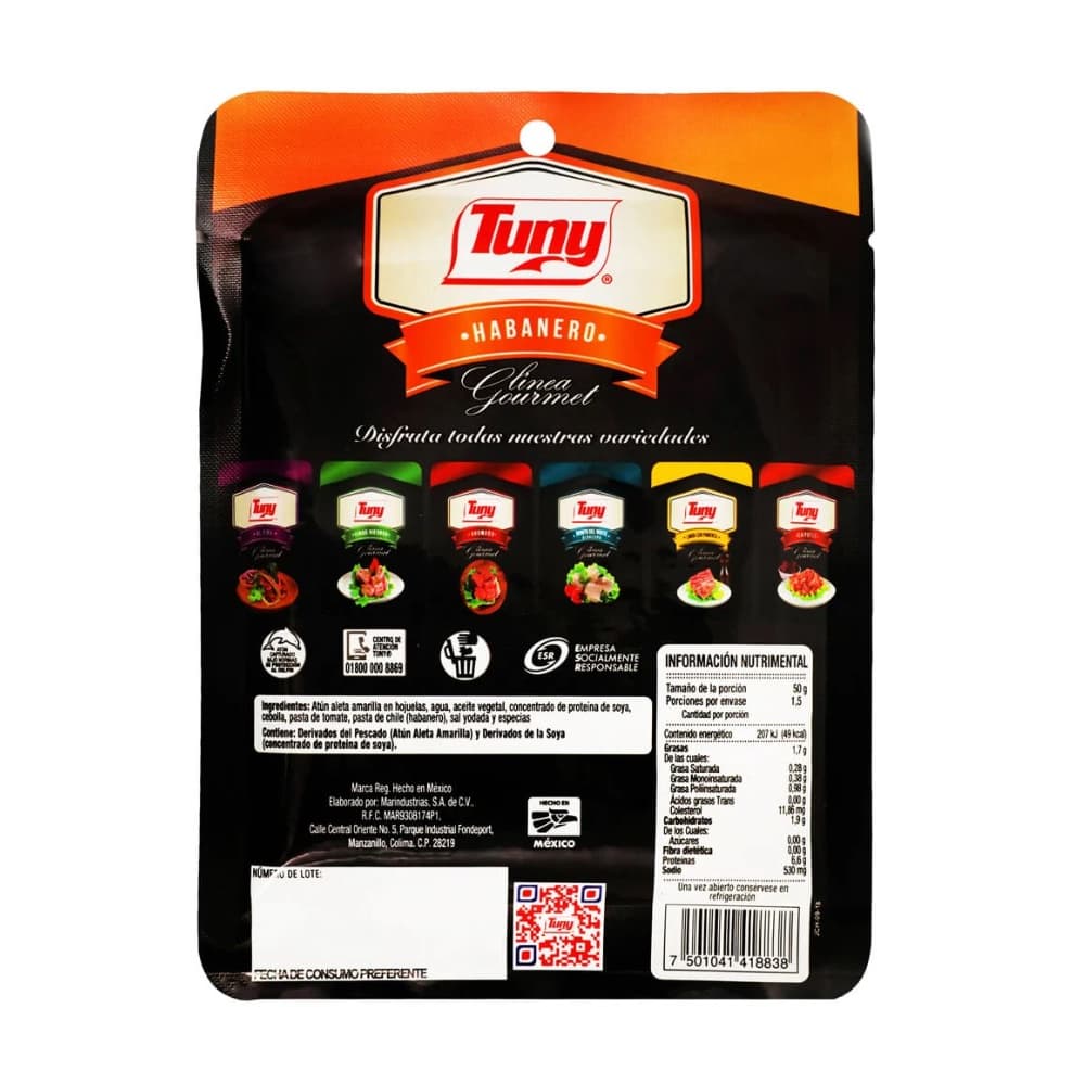 Atún al habanero con 10% de proteína de soya Gourmet Tuny (75 g / 2.64 oz) - Miniatura 2