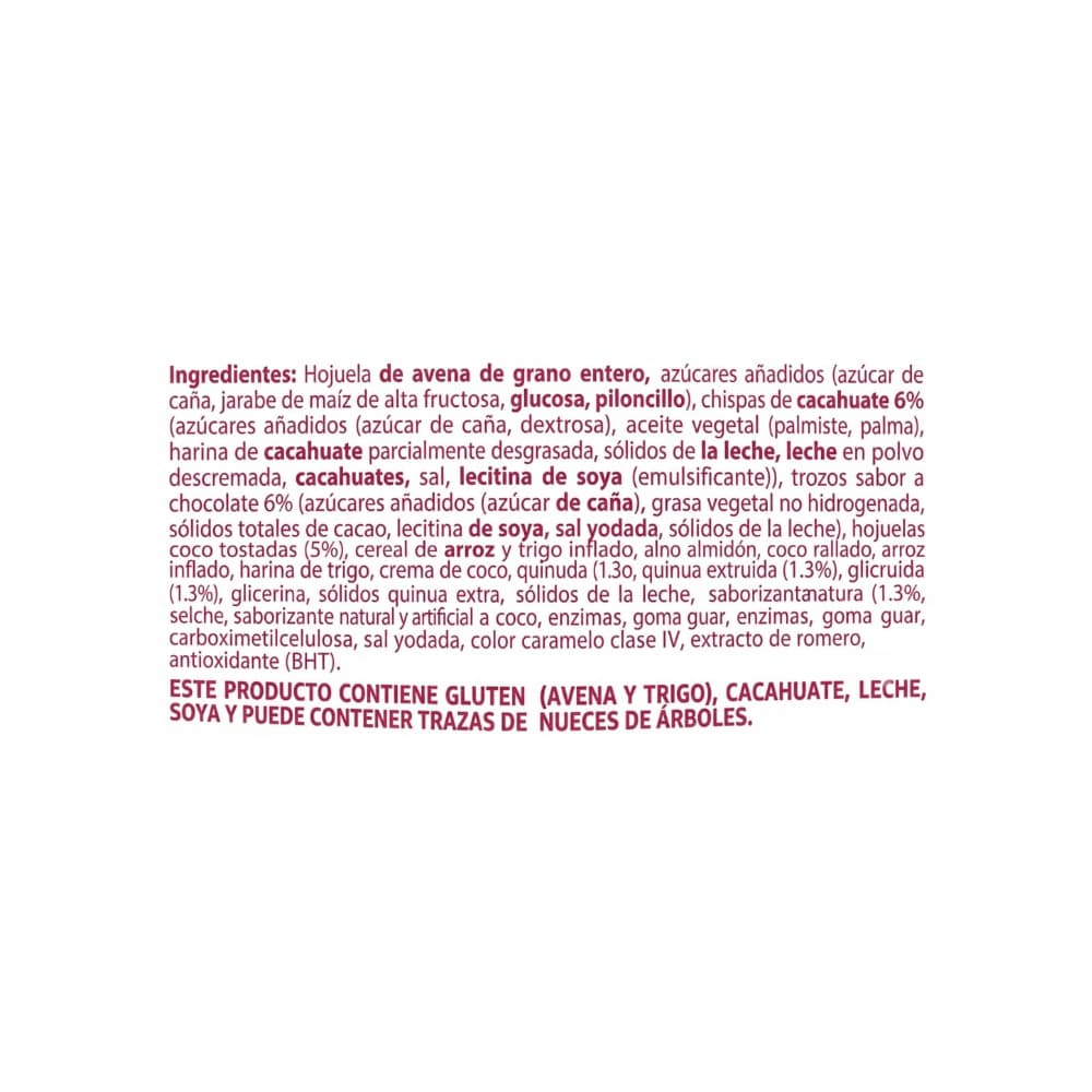 Cereal granola con chispas de cacahuate con trozos saor a chocolate, coco tostado y quinua Granvita (350 g / 12.34 oz) - Miniatura 2
