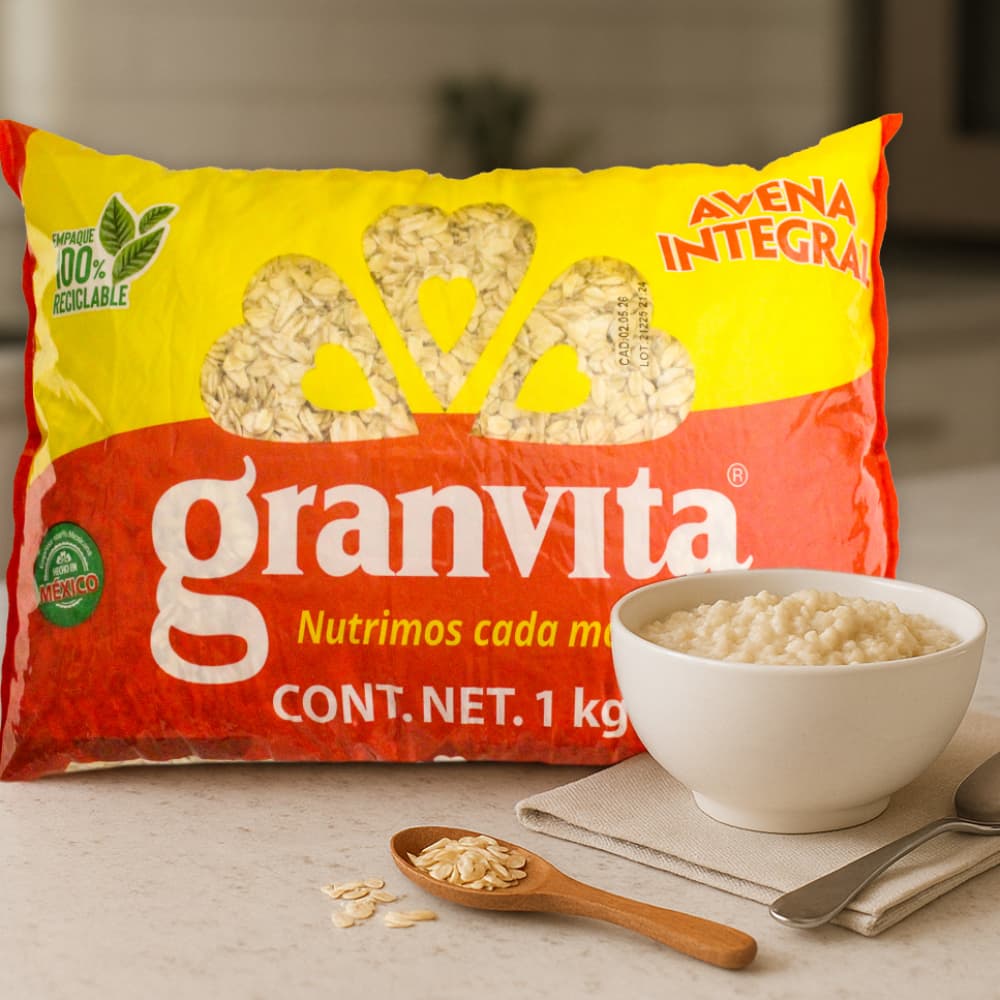 Hojuelas de avena integral Granvita (1kg / 2.2 lb) - Miniatura 4