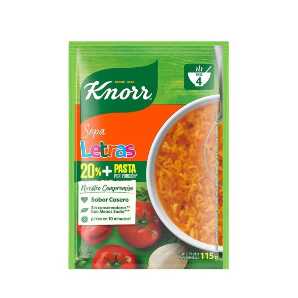 Sopa de letras Knorr (115 g / 4.06 oz) - Imagen 1