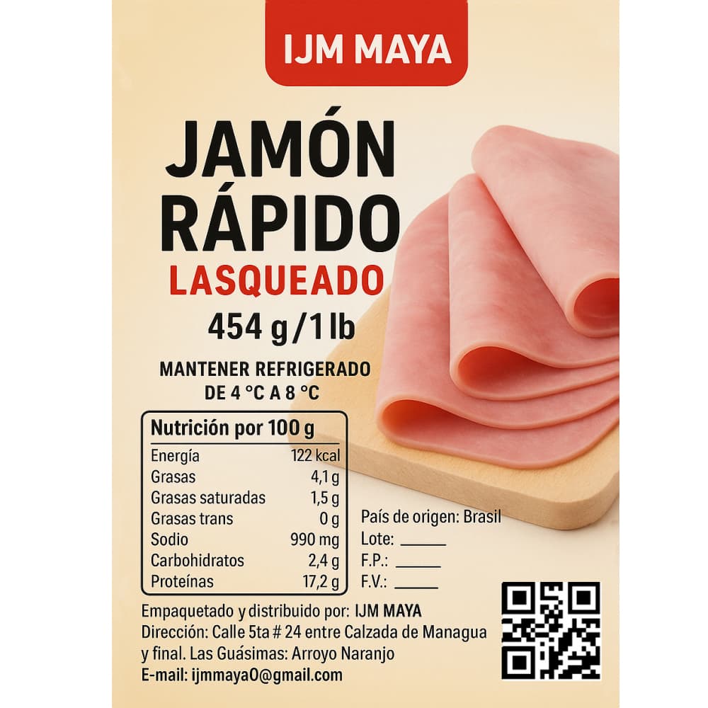 Jamón rápido lasqueado IJM Maya (454 g / 1 lb) - Miniatura 3
