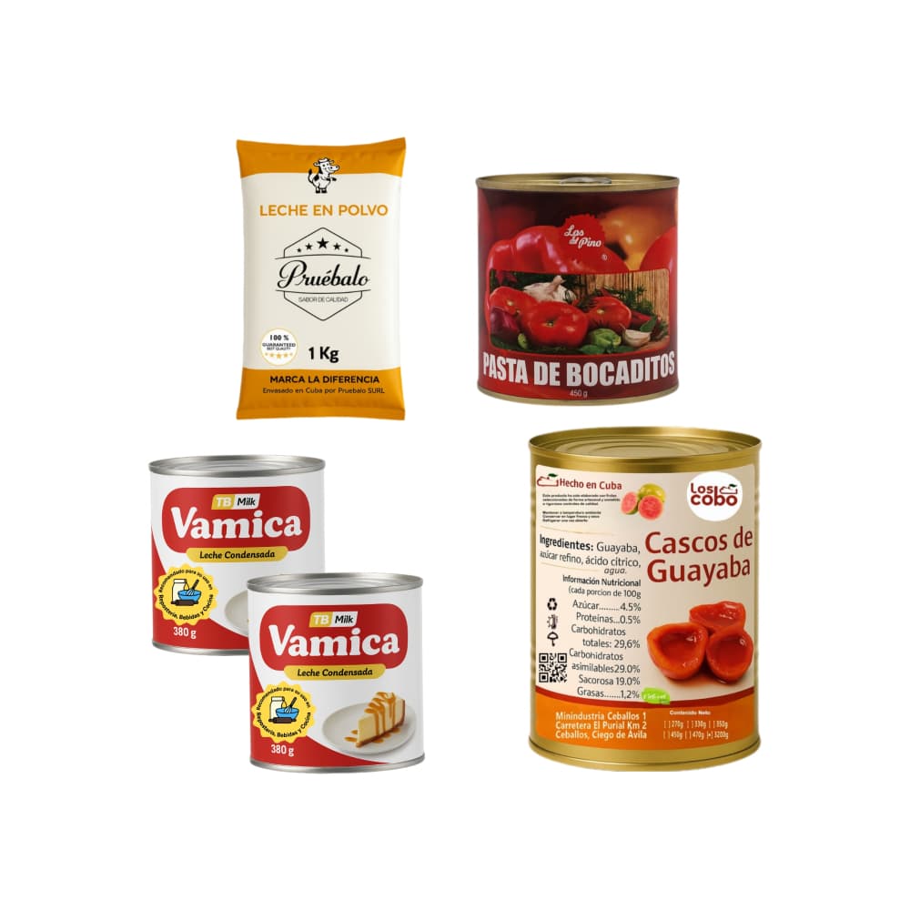 Leche condensada + Leche en polvo + Cascos de guayaba + Pasta de bocaditos - Imagen 1