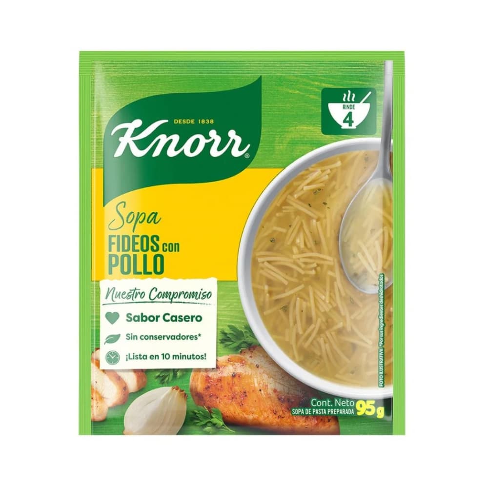 Sopa de fideo con pollos Knorr (95 g / 3.35 oz) - Imagen 1