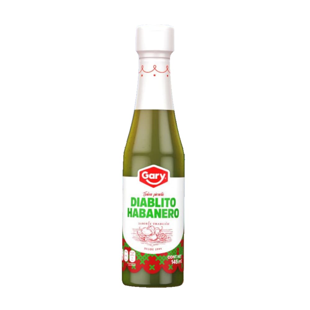 Salsa picante de chile verde Diablito Habanero Gary (145 ml) - Imagen 1