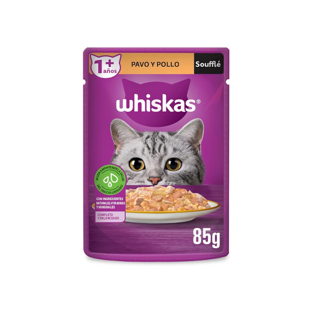 Alimento para gato adulto de más de un año soufflé de pavo y pollo Whiskas (85 g / 2.99 oz) - Miniatura 3