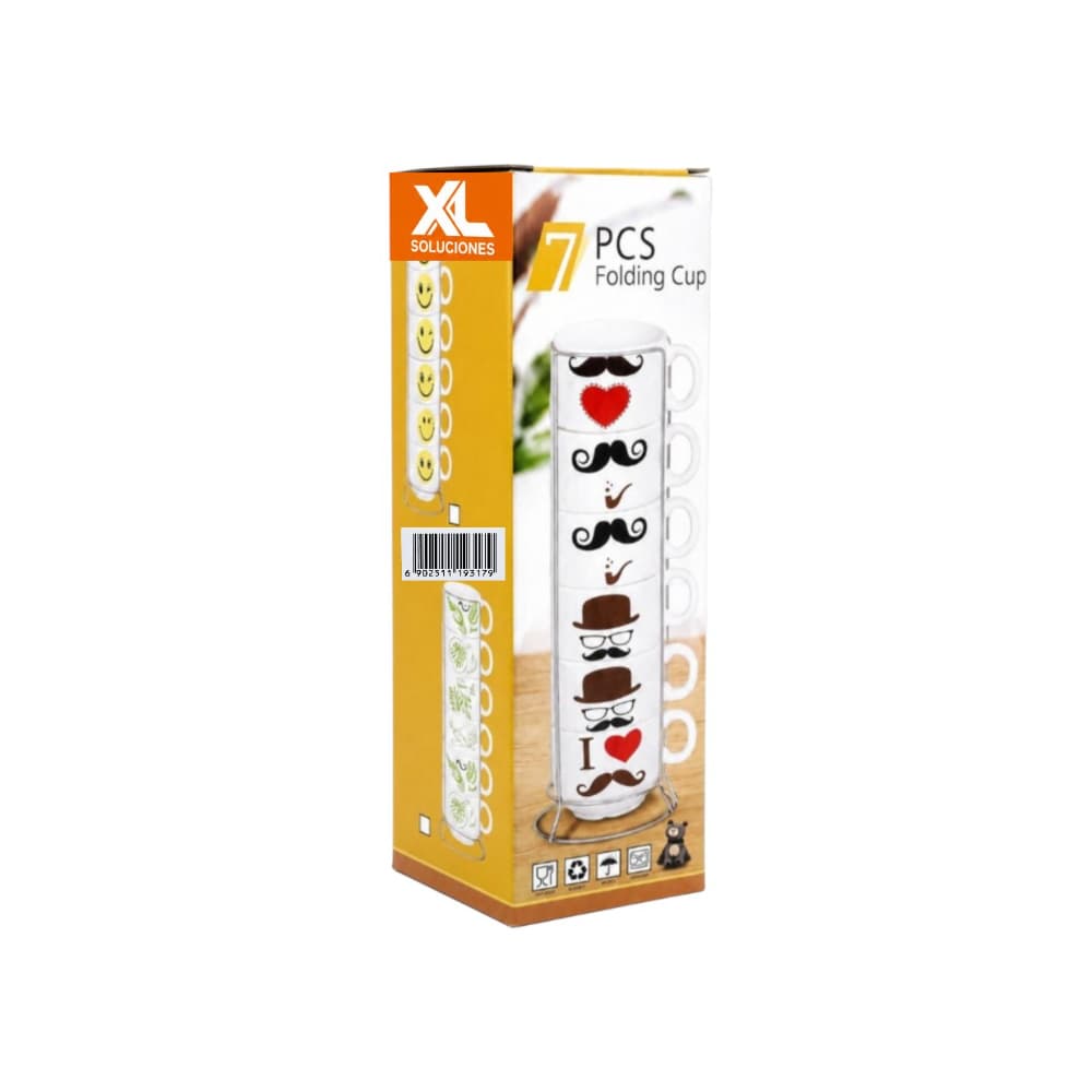 Set de 6 tazas de porcelana y soporte XL Soluciones - Miniatura 2