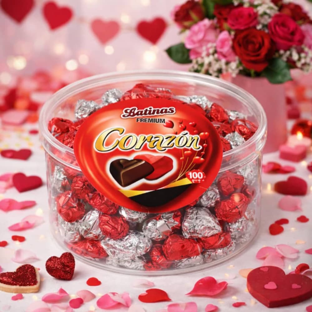 Corazón de chocolate relleno de crema con sabor a avellana Latinas (1000 g / 35.27 oz) - Miniatura 4