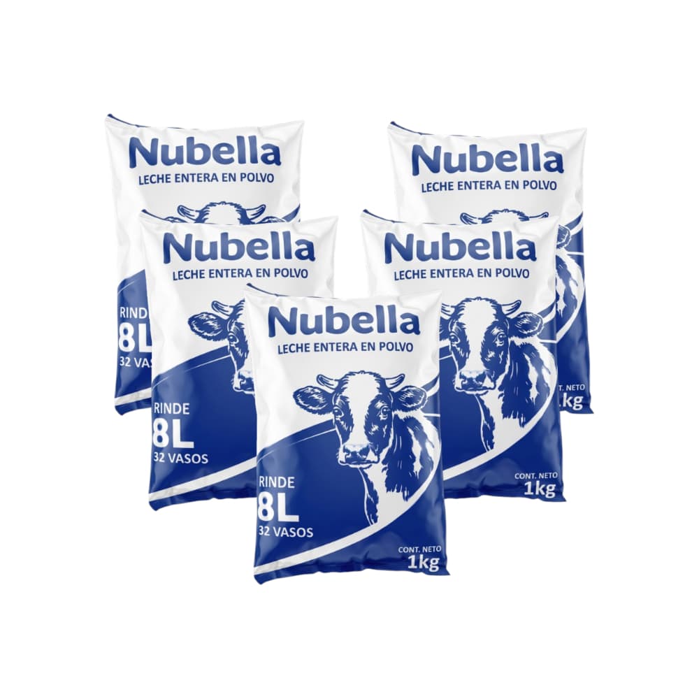 Leche en polvo entera Nubella (5 x 1 kg / 2.2 lb) - Imagen 1