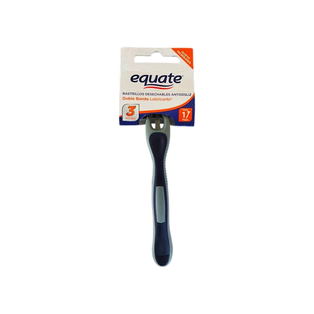 Máquina de afeitar desechable antidesliz azul y gris para piel sensible Equate - Miniatura 2