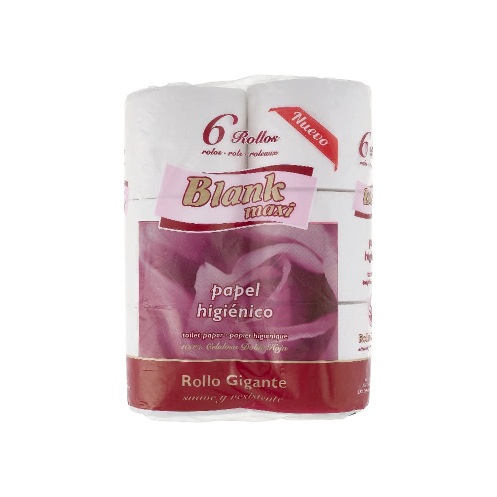Papel higiénico doble hoja rollo gigante Blank Maxi (6 U) - Miniatura 1
