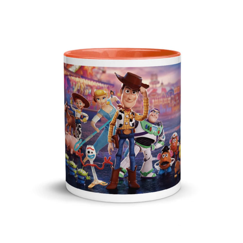 Jarra blanca y anaranjada de cerámica con diseño impreso tema Toy Story - Miniatura 2