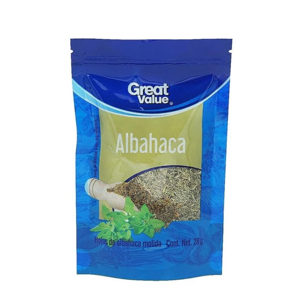 Hojas de albahaca molida Great Value (28 g) - Imagen 1