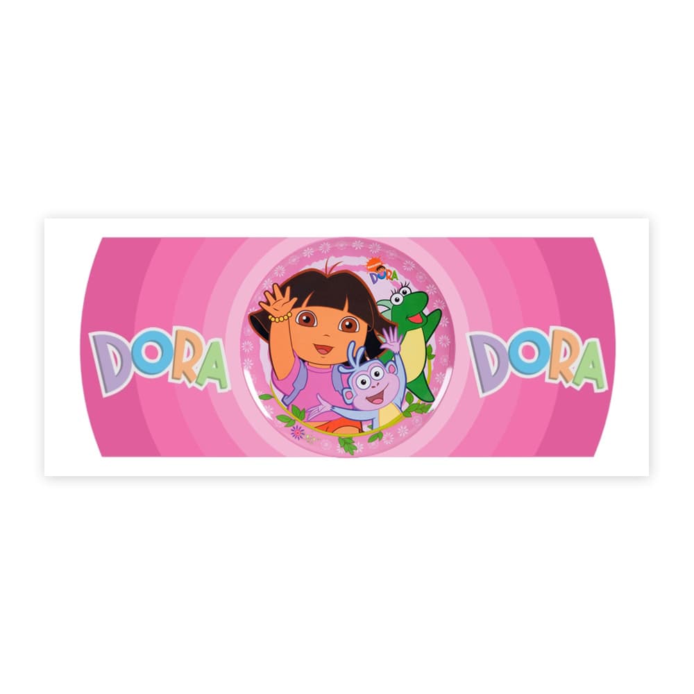 Jarra blanca y rosada de cerámica con diseño impreso tema Dora la exploradora - Miniatura 3