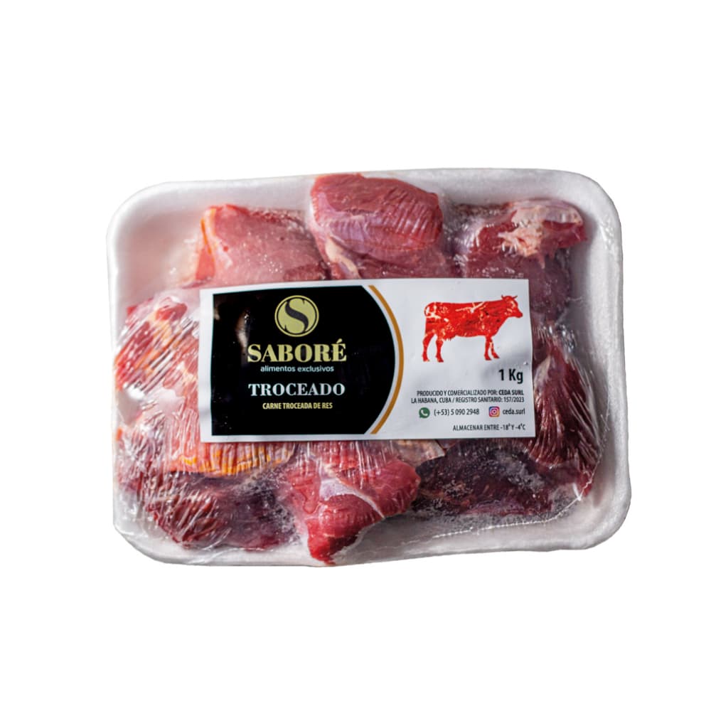 Carne de res de segunda troceada Saboré (1 kg / 2.2 lb) - Imagen 1