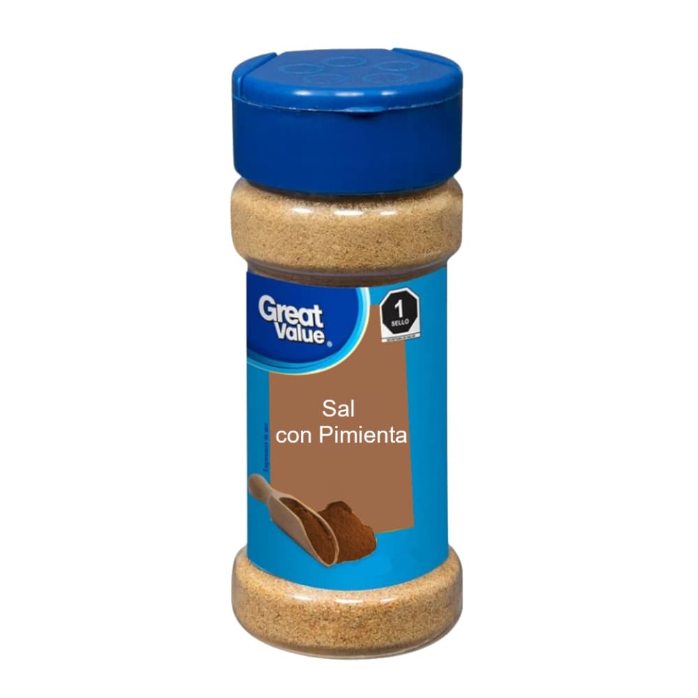 Sal con pimienta Great Value (130 g / 4.58 oz) - Imagen 1
