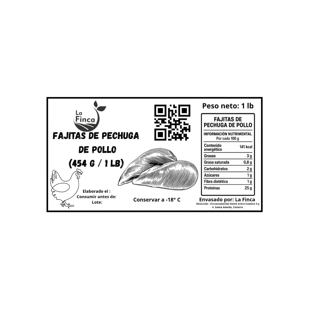 Fajitas de pechuga de pollo La Finca (454 g / 1 lb) - Miniatura 2