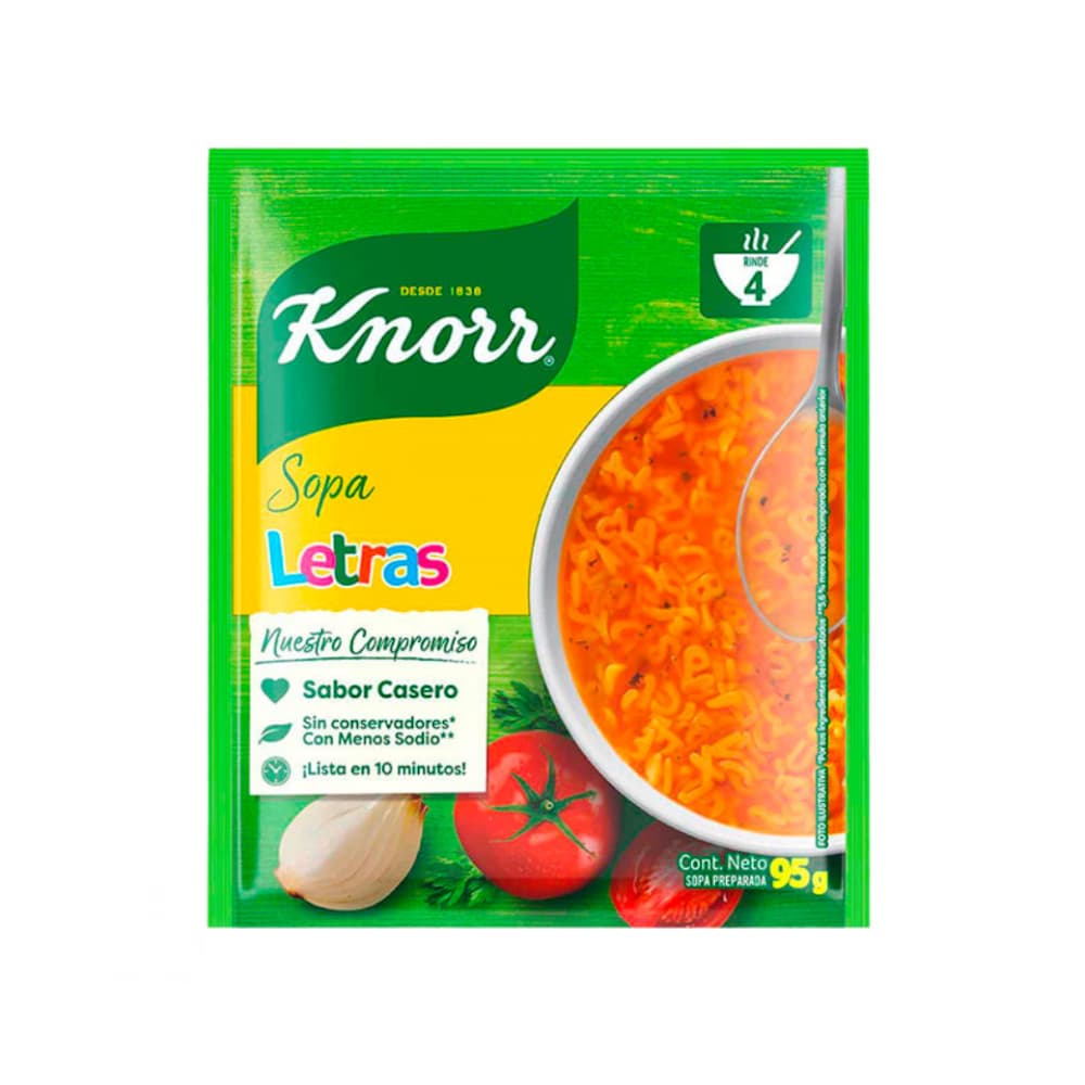 Sopa de letras Knorr (95 g / 3.35 oz) - Imagen 1