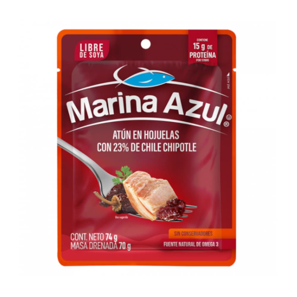 Atún en hojuelas con 23% de chile chipotle Marina Azul (74 g / 2.61 oz) - Imagen 1