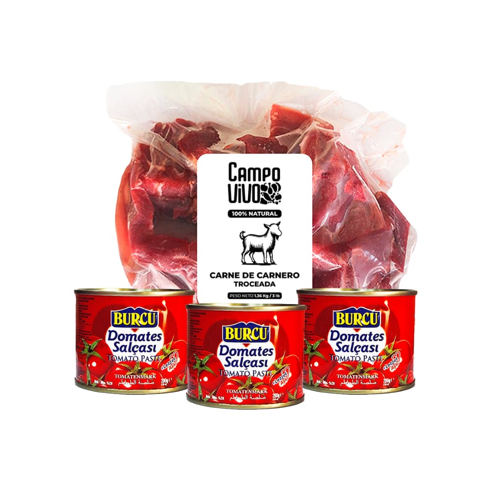 Combo criollo: Pasta de tomate burcu + Carne de carnero troceada - Imagen 1