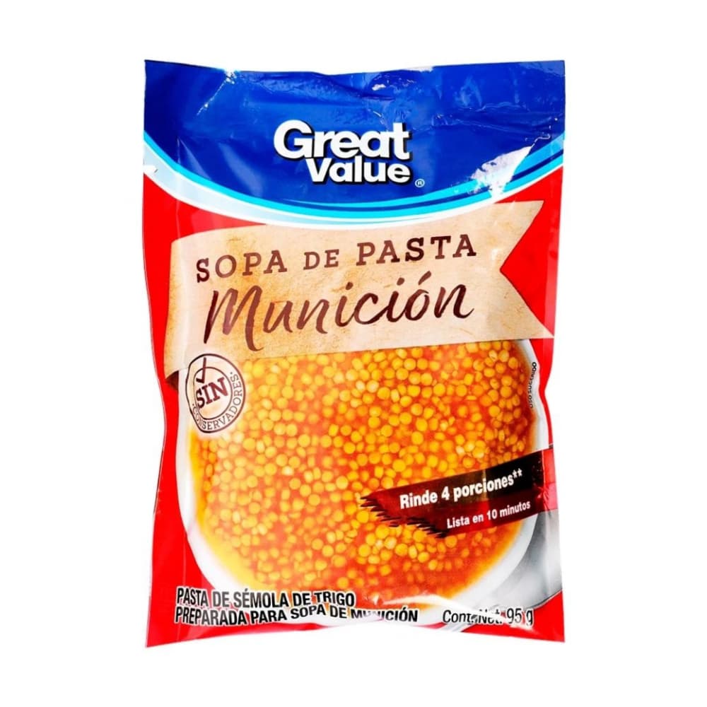 Sopa de pasta de munición Great Value (95 g / 3.35 oz) - Imagen 1