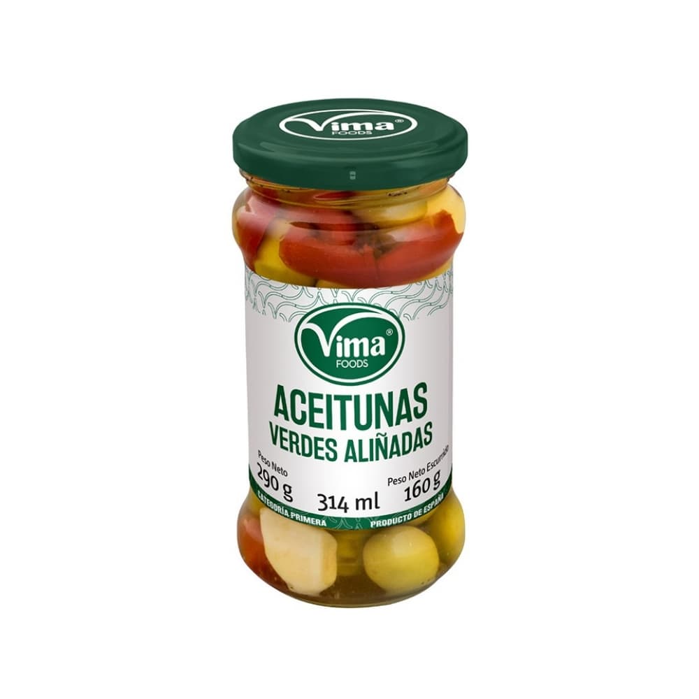 Aceitunas verdes aliñadas Vima Foods (290 g / 10.23 oz) - Imagen 1
