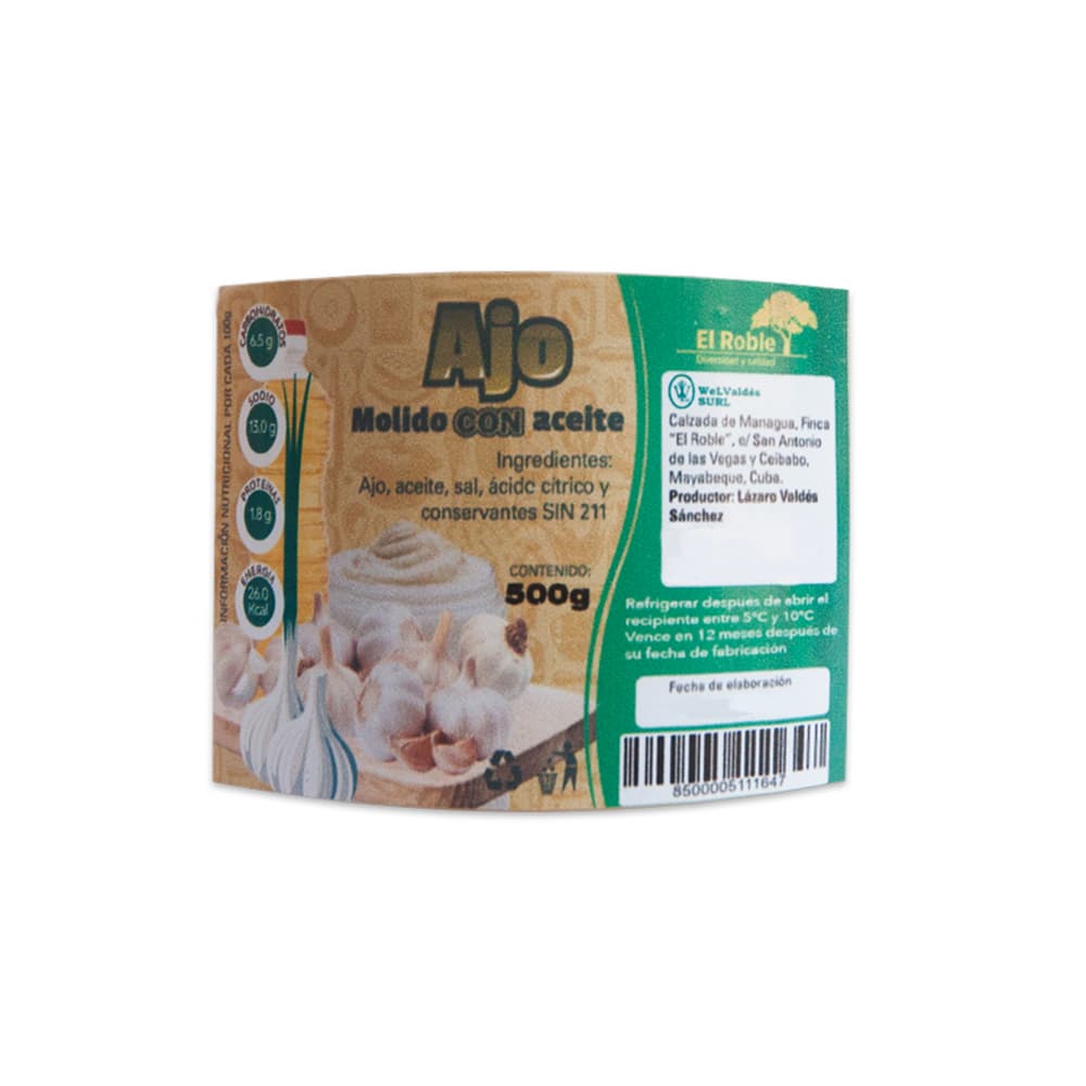 Ajo molido en aceite El Roble (500 g / 1.10 lb) - Miniatura 4