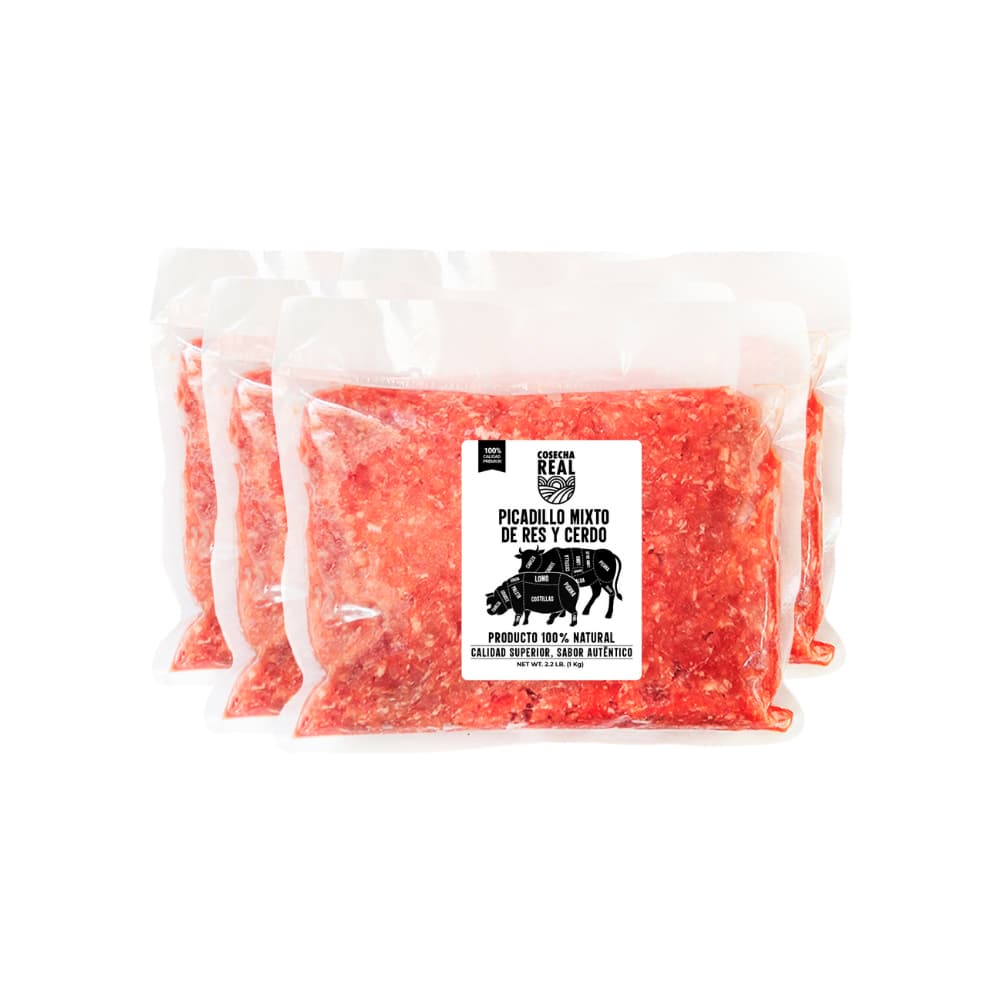 Picadillo mixto de res y cerdo Cosecha Real (4 x 1 kg / 2.2 lb) - Miniatura 1