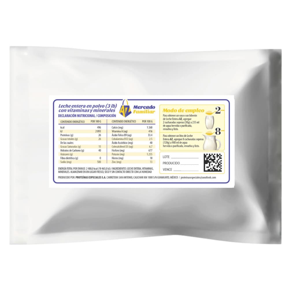 Leche entera AZ Mercado-Familiar (1.36 kg / 3 lb) - Miniatura 4