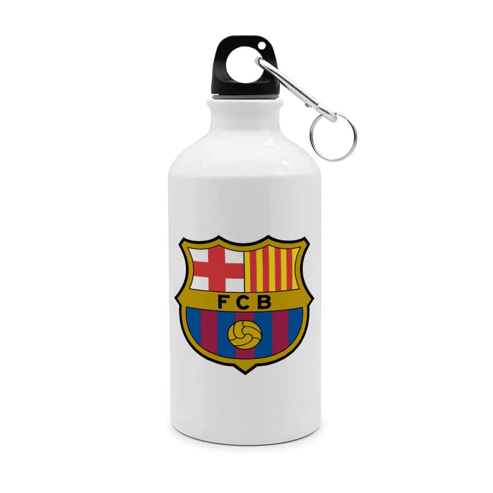 Botella blanca de aluminio con logo impreso Club Barcelona - Imagen 1