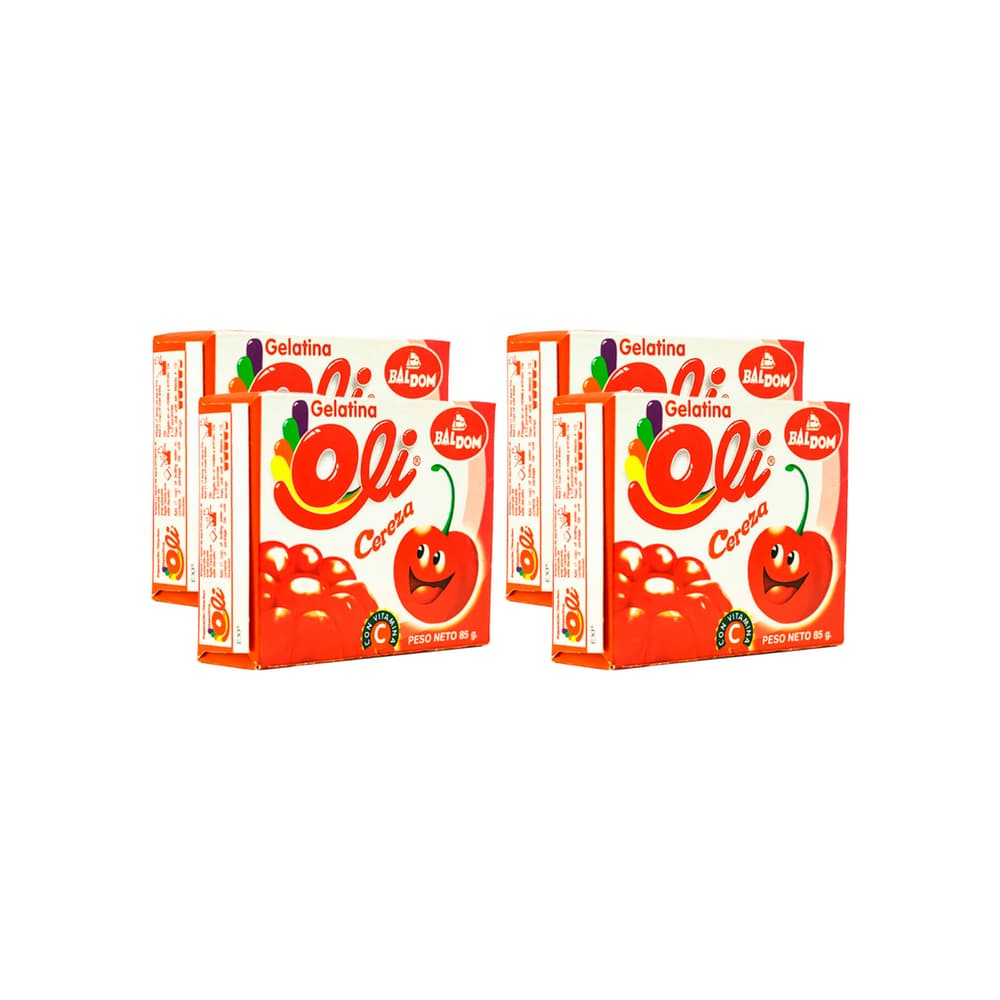 Gelatina sabor cereza Oli (4 x 85 g / 3 oz) - Miniatura 1