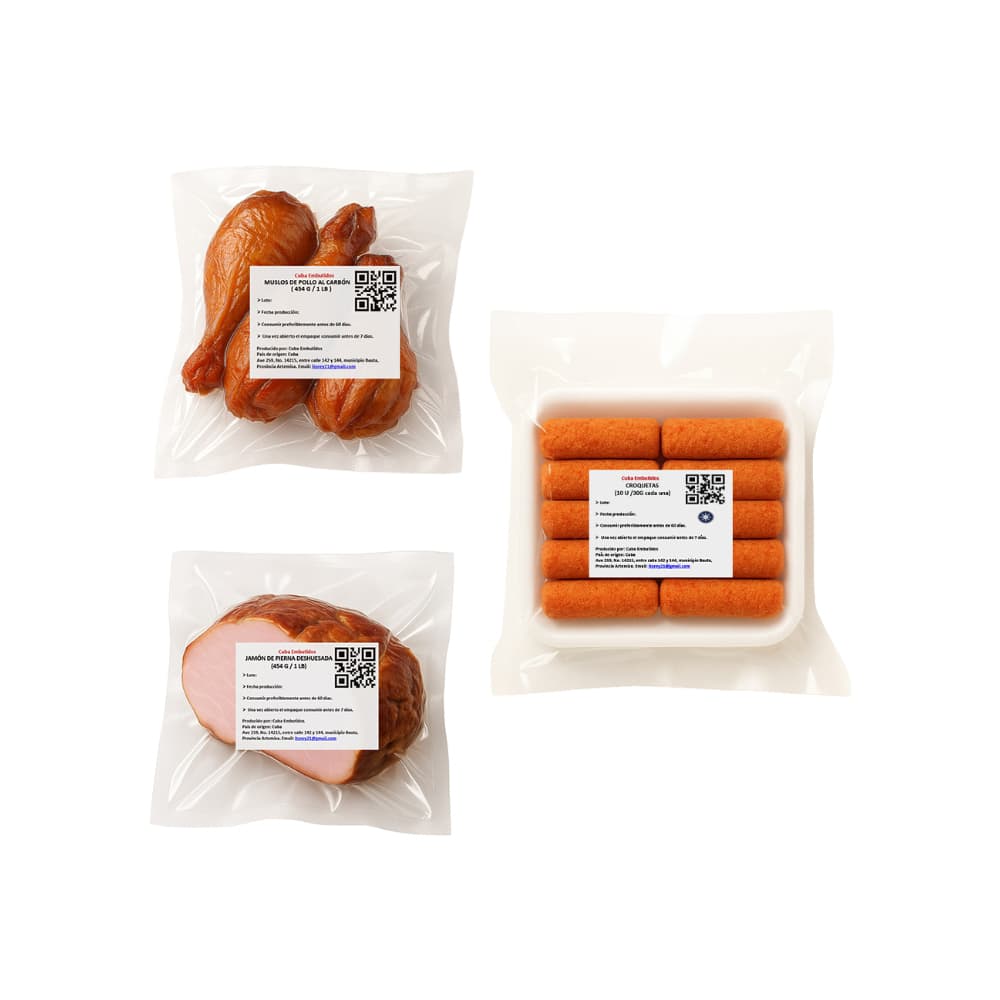 Jamón de pierna deshuesada + Muslos de pollo al carbón + Croquetas de jamón - Miniatura 3