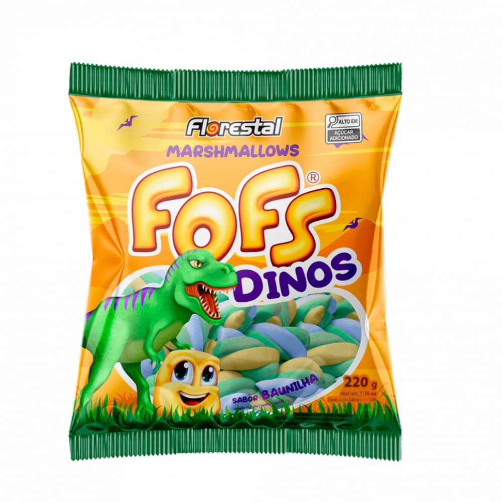 Malvavisco Fofs Dinos sabor vainilla Florestal (220 g / 7.76 oz) - Imagen 1