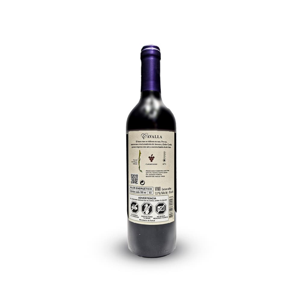 Vino tinto Carmenere Cavalla (750 ml) - Miniatura 2