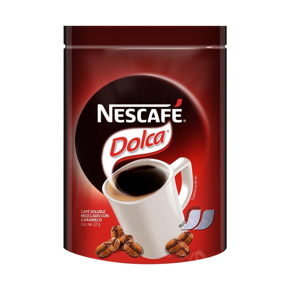 Café soluble mezclado con caramelo Dolca Nescafé (22 g) - Imagen 1
