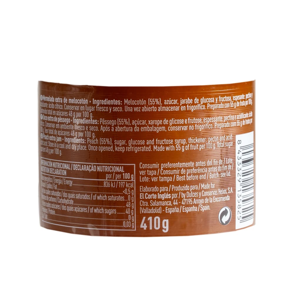 Mermelada de melocotón extra El Corte Inglés (410 g / 14.4 oz) - Miniatura 3