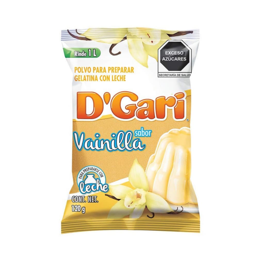 Polvo para preparar gelatina con leche sabor vainilla D´Gari (120 g / 4.23 oz) - Imagen 1
