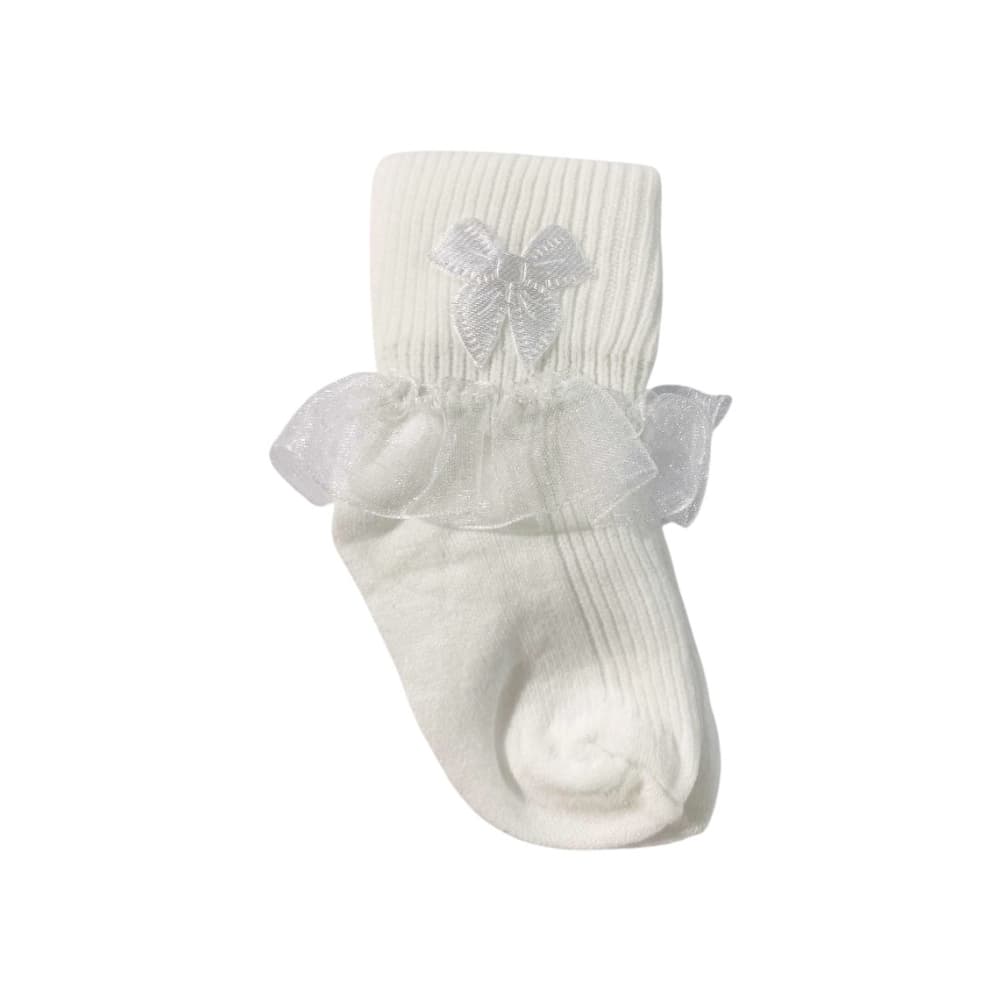 Par de calcetines con tul color blanco para bebé Baby Luna (Talla 0-1 mes) - Miniatura 1
