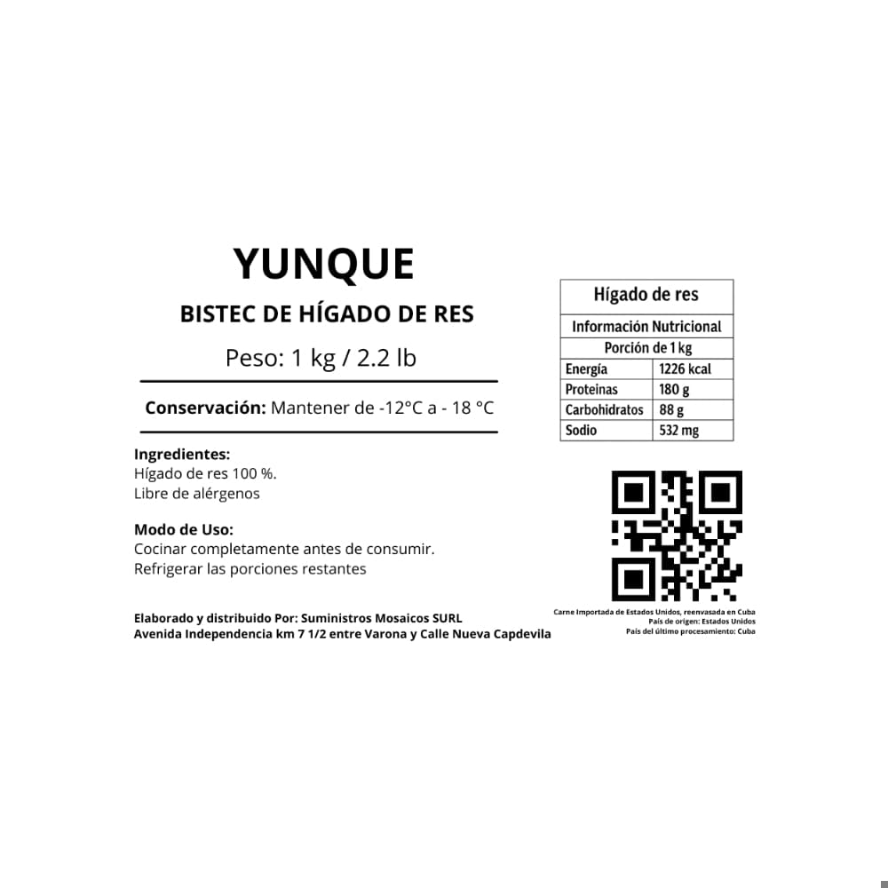 Bistec de hígado de res Yunque (1 kg / 2.2 lb) - Miniatura 3
