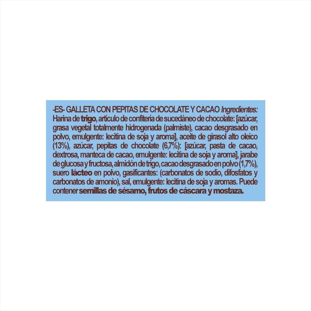 Galletas de chocolate con pepitas de chocolate y cacao Cookilate Florbú (90 g / 3.17 oz) - Miniatura 3