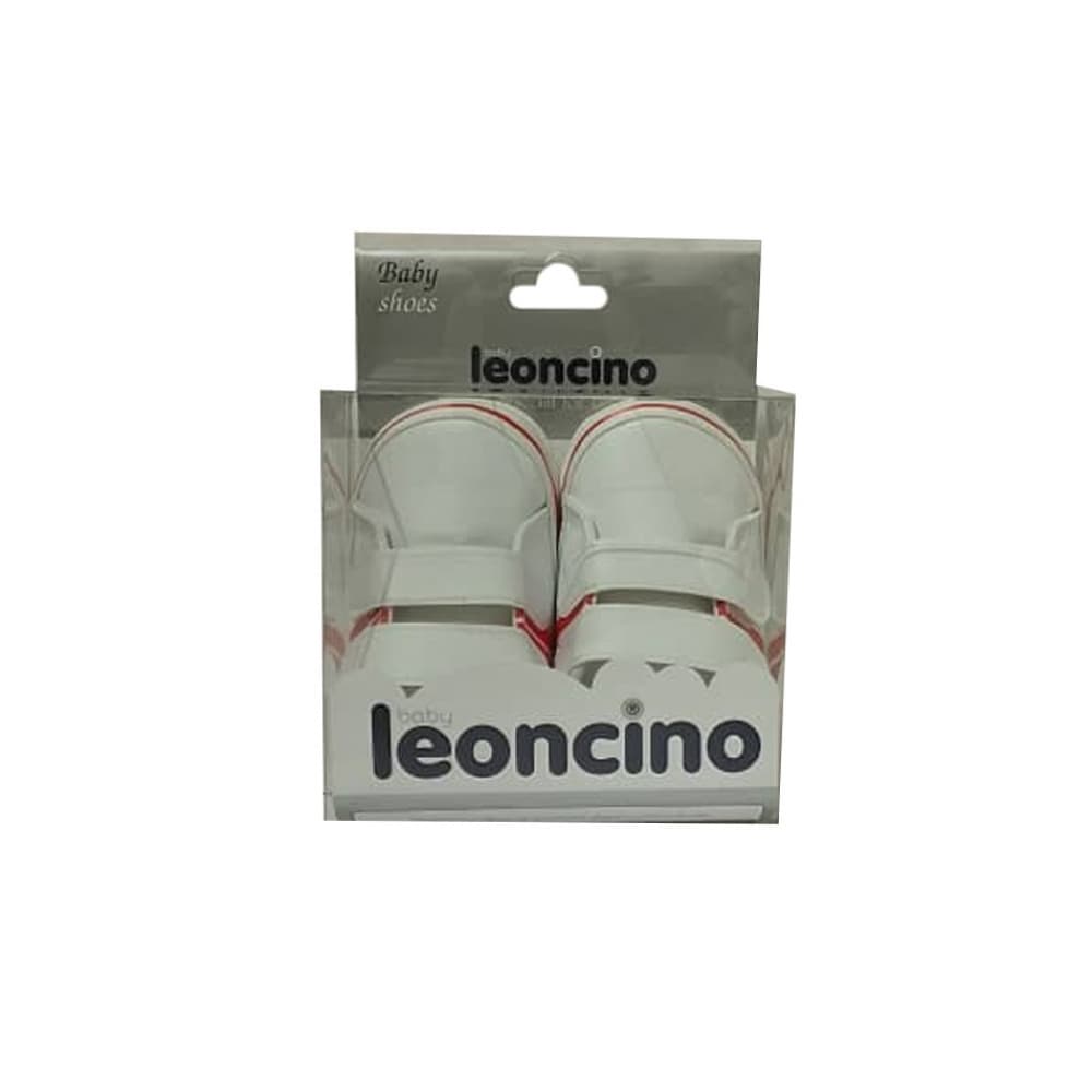 Zapatillas blancas con rayas rojas para bebé Baby Leoncino (Talla 19) - Miniatura 1