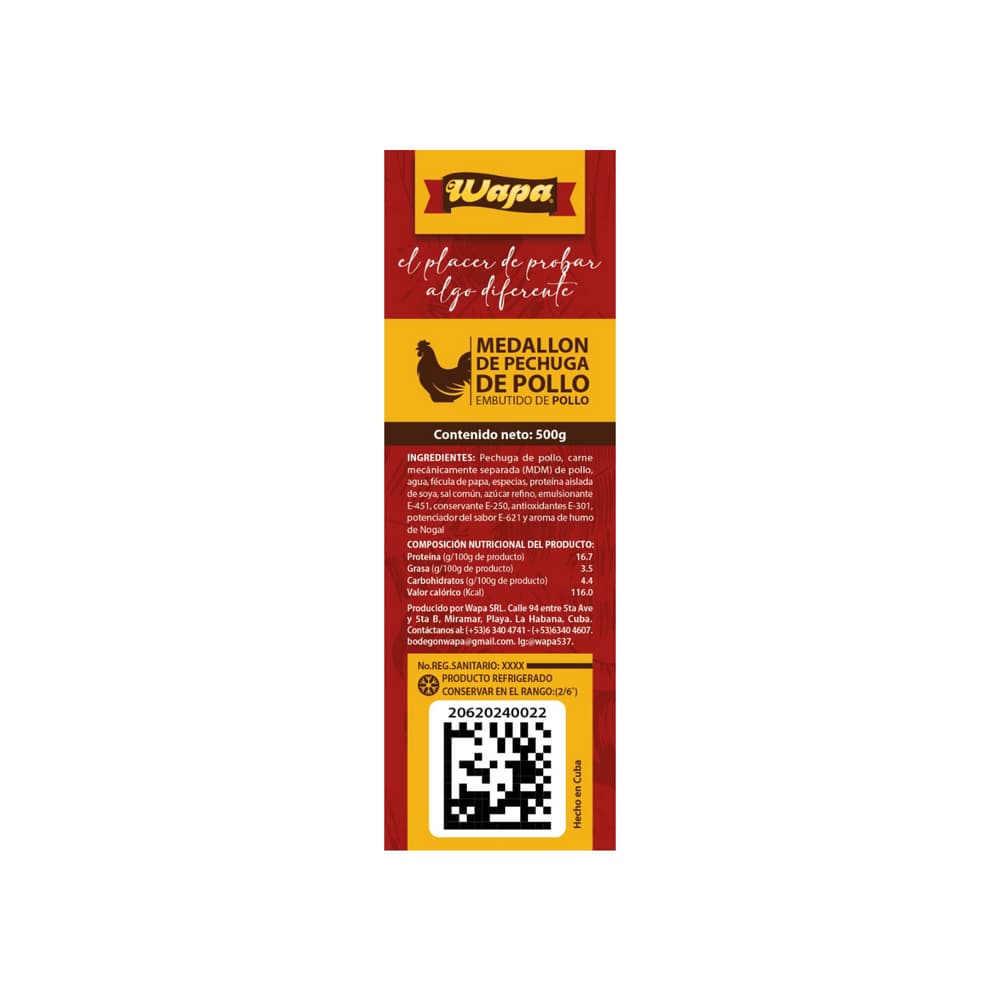 Medallón de pechuga de pollo Wapa (500 g / 1.1 lb) - Miniatura 2