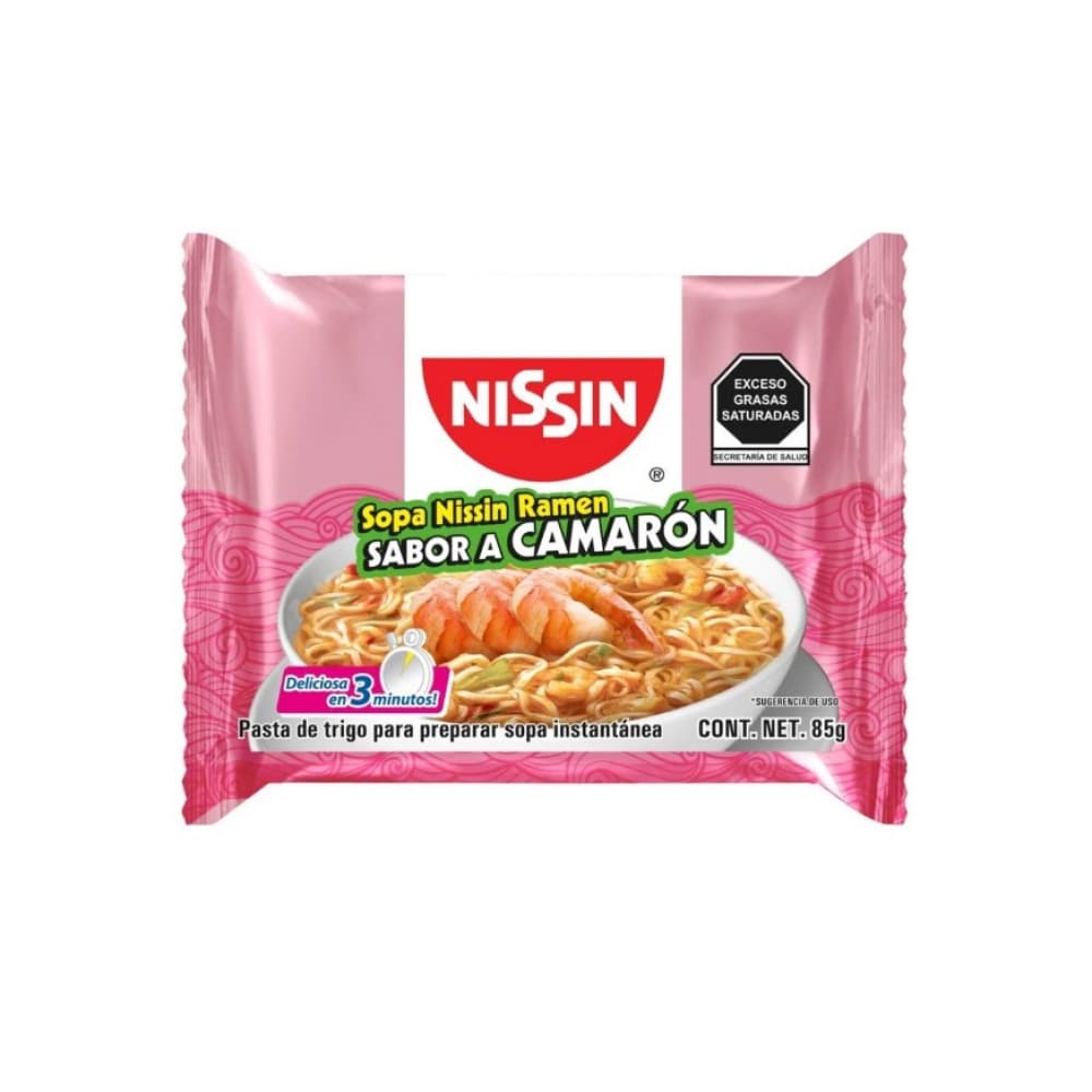 Sopa instantánea sabor a camarón Nissin (85 g / 3 oz) - Miniatura 1